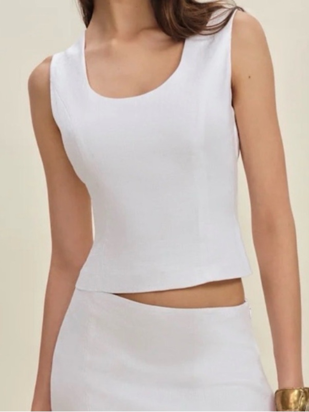 NWT Reformation white linen Lindsey top